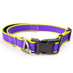 Tactical collar for medium and large dogs Odor-proof & mildew-resistant Beach-ready quick rinse Non-slip padded interior Rust-proof zinc alloy D-ring (Color: Purple-yellow, size: L)